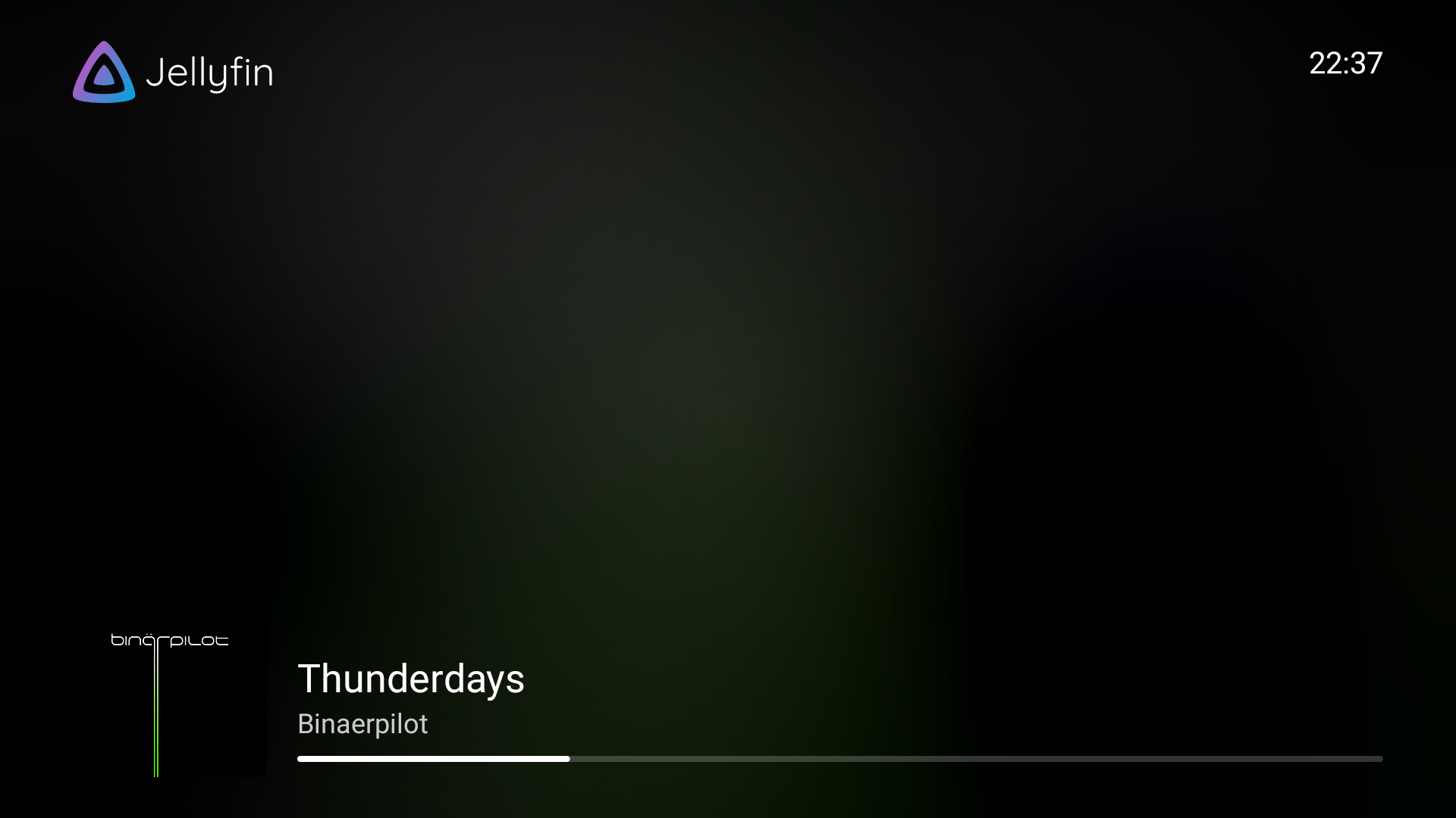 Screenshot of the screensaver during music playback in the Android TV app