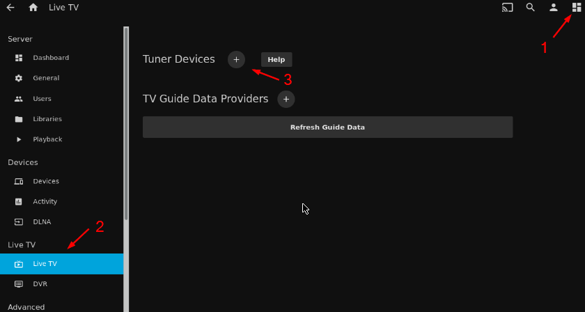 How to access the &#39;Tuner Devices&#39; page