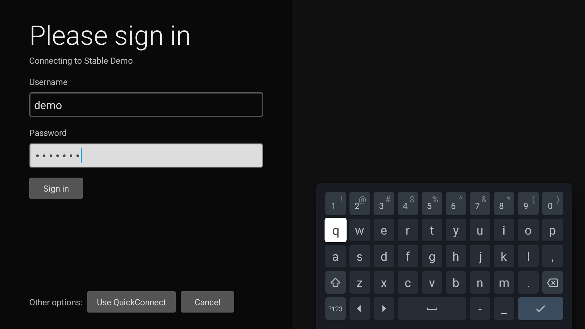 Screenshot of the new login design